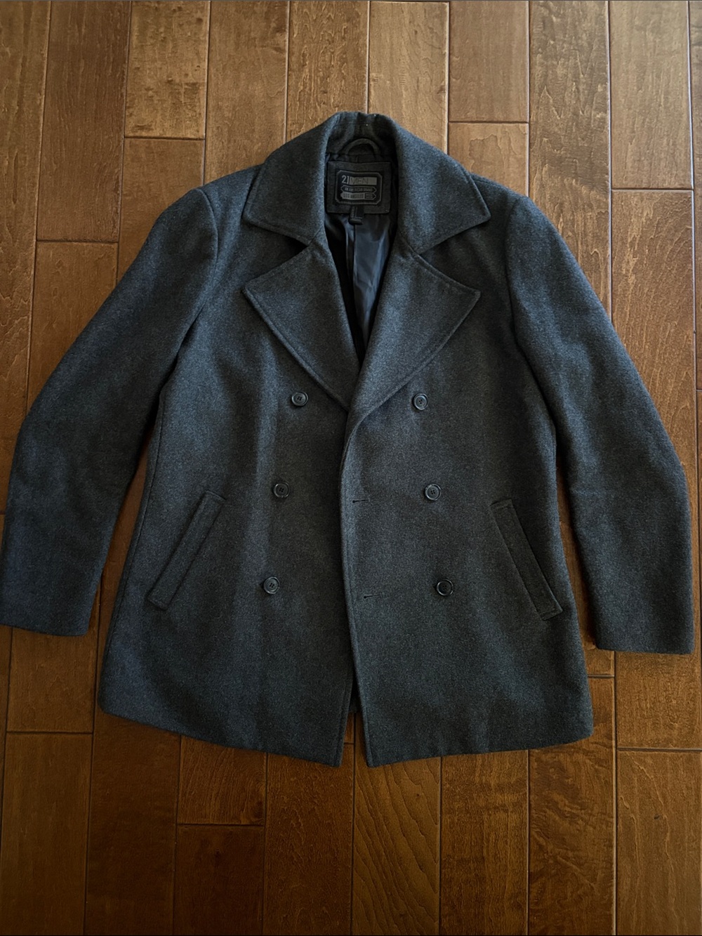 Charcoal Grey Double breasted peat coat
